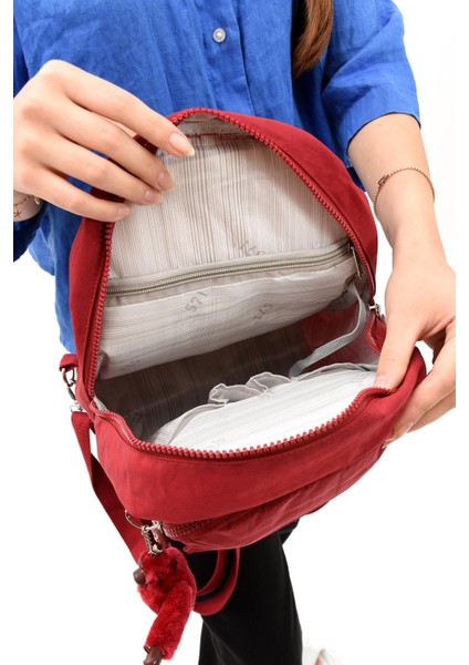 Hem Sırt Hem Göğüs Spor Genç Kadın Çantası Kırmızı (Model: 571-8D)