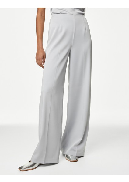 Yüksek Bel Wide Leg Saten Pantolon fiyatları