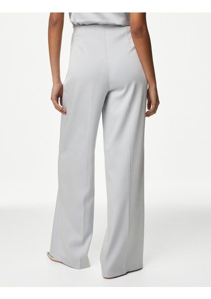 Yüksek Bel Wide Leg Saten Pantolon fırsatları