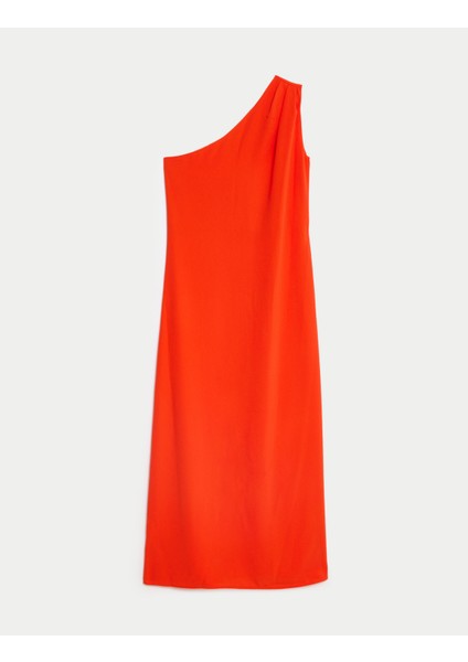 Regular Fit Tek Omuz Midi Elbise