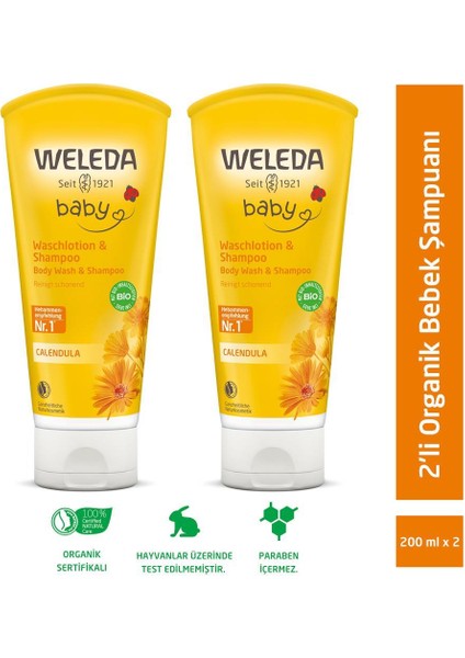 Baby Calendula Saç ve Vücut Şampuanı 2 x 200ML