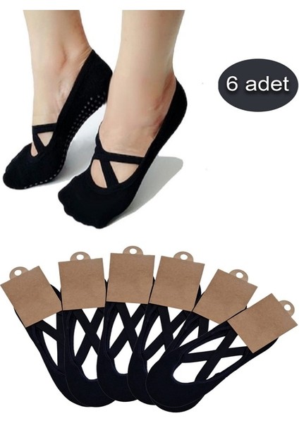 Kadın 6'lı Kaymaz Taban Yoga Fitness Plates Çorap Standart Beden