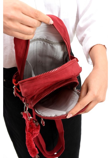 Iki Bölmeli Unisex Göğüs (Bodybag) Çantası Kırmızı (Model: 571-8B)