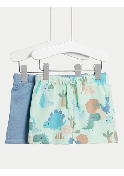 2'li Dinozor Desenli Şort (0-3 Yaş)