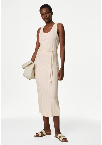 Regular Fit Midi Örme Elbise