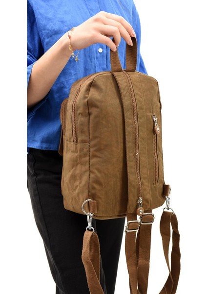 Hem Sırt Hem Göğüs Spor Genç Kadın Çantası Taba (Model: 571-8D)