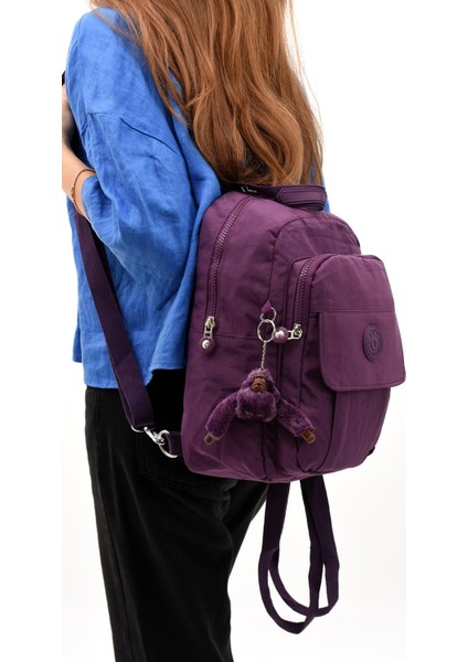 Hem Sırt Hem Göğüs Spor Genç Kadın Çantası Mor (Model: 571-8D)