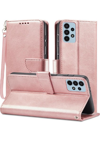 Kart Tutucu Kickstand Deri Folio ile Samsung Galaxy A13 4g Için Kılıf (Yurt Dışından)