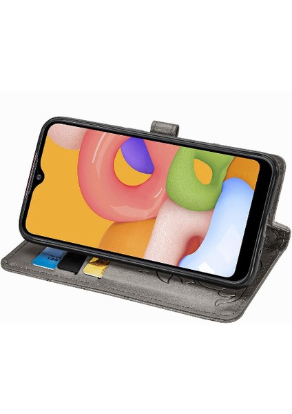 Samsung Galaxy A01 Için Kılıf Kısa Kayış Darbeye Deri Kılıf Flip (Yurt Dışından)