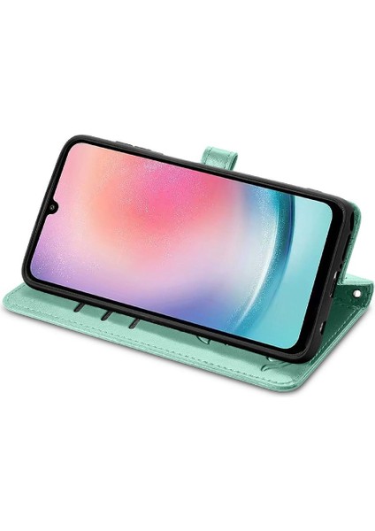 Samsung Galaxy A24 4g Için Kılıf Kısa Kayış Deri Kılıf Karikatür Hayvanlar (Yurt Dışından)