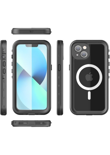 Iphone 13 Için Kılıf Manyetik Durumda IP68 Su Geçirmez Tam 12FT Askeri Inşa (Yurt Dışından)