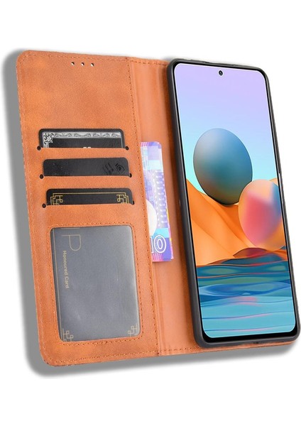 Mellow Shop Xiaomi Redmi Not 10 Pro Manyetik Kapatma Cüzdan Pu Deri (Yurt Dışından)