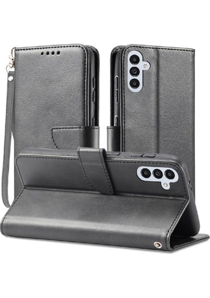 Kart Tutucu Kickstand Deri Folio ile Samsung Galaxy A24 4g Için Kılıf (Yurt Dışından)