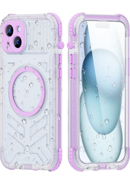 Iphone 15 Için Kılıf 12FT Askeri Darbeye Dayanıklı IP68 Su Geçirmez Tam Manyetik (Yurt Dışından)
