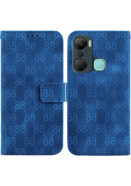 Infinix Sıcak 12 Pro Kickstand Çift 8 Kabartmalı Pu Deri Için Telefon Kılıfı (Yurt Dışından)