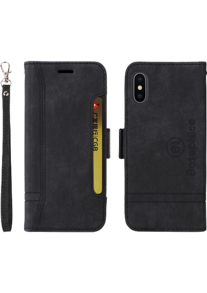 Iphone Xs Max Kart Yuvaları Için Kılıf Cüzdan Kapak Çevirin Tpu Deri Manyetik (Yurt Dışından)