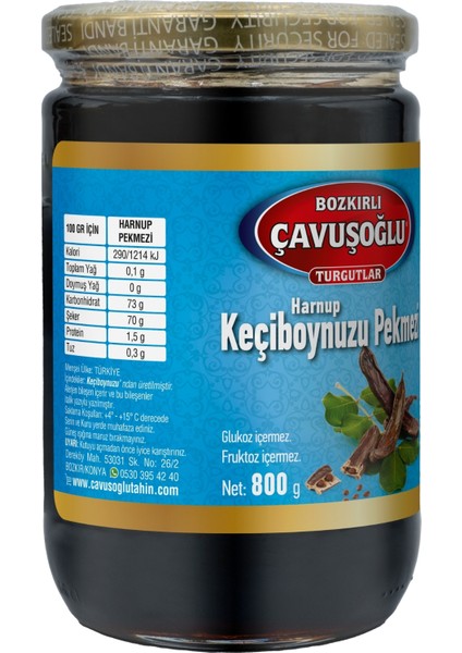 Keçiboynuzu Harnup Pekmezi Cam Kavanoz 800G