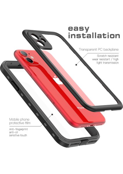 Iphone 11 Için Kılıf 12FT Askeri Darbeye Dayanıklı IP68 Su Geçirmez Tam Ekran (Yurt Dışından) fırsatları