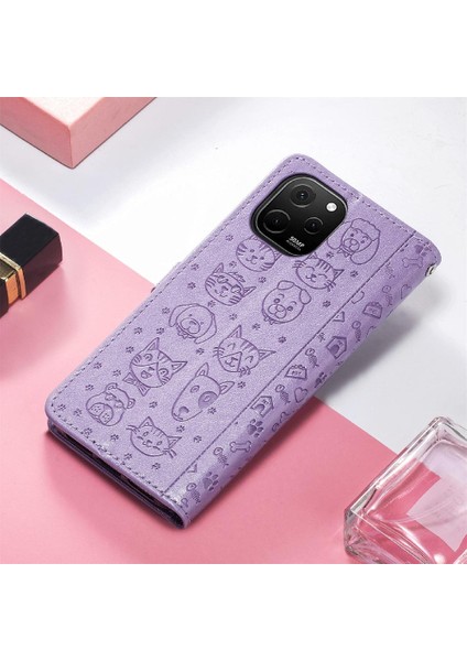 Huawei Nova Y61 Darbeye Karikatür Hayvanlar Için Kılıf Kapak Çevirin Kısa Vaka (Yurt Dışından)