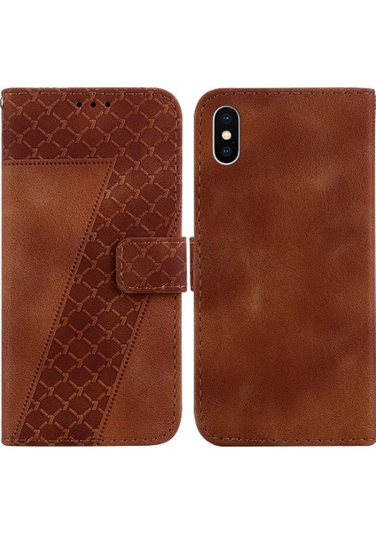 Iphone Xs Max Flip Folio Kapak Için Telefon Kılıfı Pu Deri Kart Yuvası Cüzdan (Yurt Dışından)