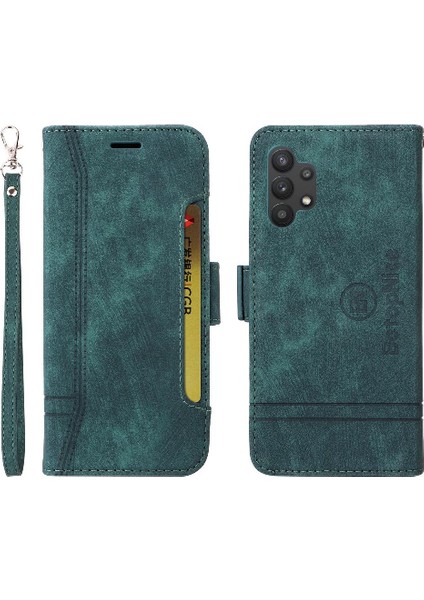 Samsung Galaxy A32 5g Kart Yuvaları Için Kılıf Tpu Deri Manyetik Cüzdan Flip (Yurt Dışından)