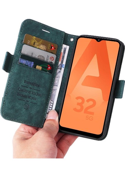 Samsung Galaxy A32 5g Kart Yuvaları Için Kılıf Tpu Deri Manyetik Cüzdan Flip (Yurt Dışından) indirimleri