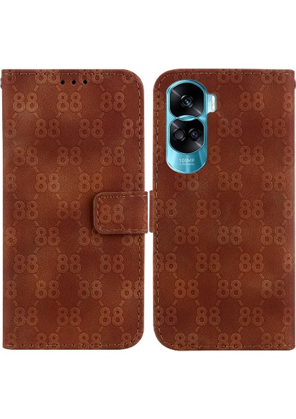 Onur 90 Lite Için Telefon Kılıfı Kart Tutucu Cüzdan Kapak Çift 8 Kabartmalı Pu (Yurt Dışından)