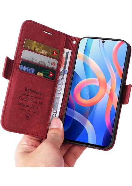 Xiaomi Redmi Not 11 Için Kılıf Pro Cüzdan Kapak Çevirin Kart Yuvaları Tpu Deri (Yurt Dışından)