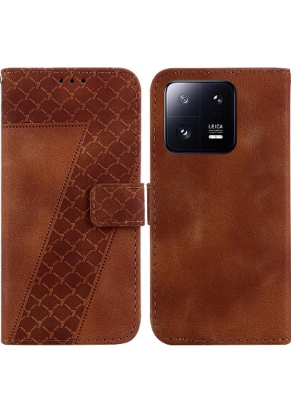 Telefon Kılıfı Için Xiaomi 13 Pro Cüzdan Kabartmalı Desen Pu Deri Flip Folio (Yurt Dışından)