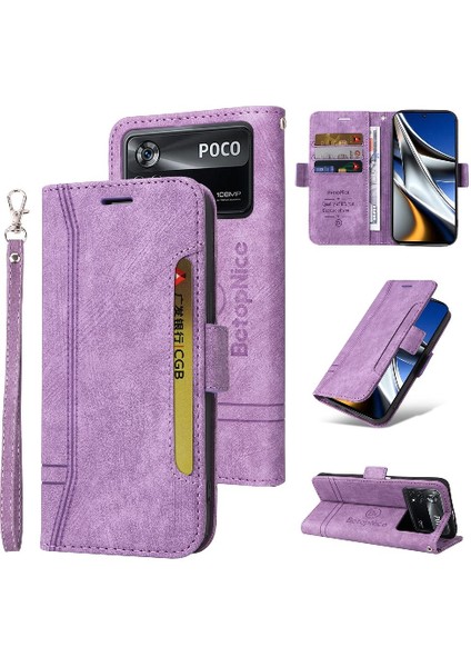 Xiaomi Poco X4 Pro 5g Tpu Deri Manyetik Kart Yuvaları Cüzdan Flip Case (Yurt Dışından)