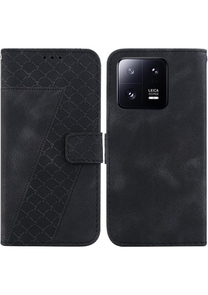 Telefon Kılıfı Için Xiaomi 13 Pro Cüzdan Kabartmalı Desen Pu Deri Flip Folio (Yurt Dışından)