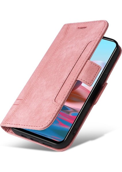 Xiaomi Redmi Not 10S Için Kılıf Cüzdan Kapak Çevirin Kart Yuvaları Tpu Deri (Yurt Dışından)