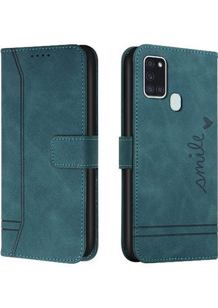 Samsung Galaxy A21S Için Telefon Kılıfı Pu Deri Kart Yuvaları Kapak Manyetik (Yurt Dışından)
