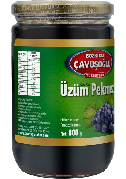 Üzüm Pekmezi Cam Kavanoz 800G