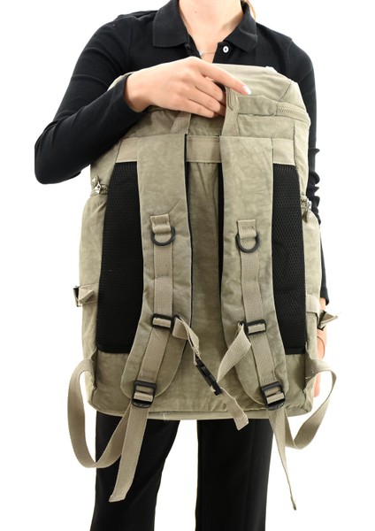 Büyük Boy Ultra Hafif Çok Bölmeli Dağcı Çantası Vizon (Model: 571-7D)