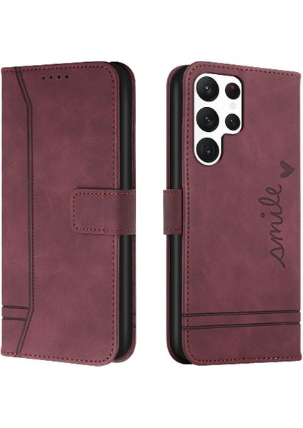 Samsung Galaxy S23 Ultra Manyetik Kapatma Flip Için Telefon Kılıfı Folio Cüzdan (Yurt Dışından)