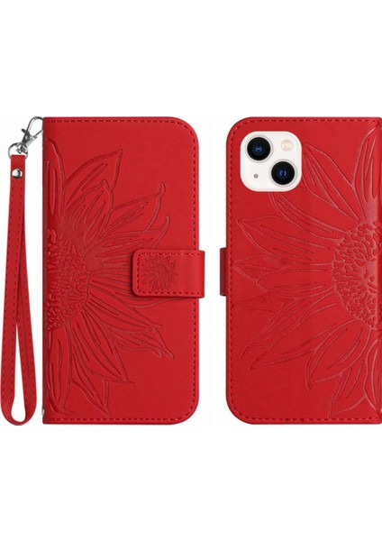 Iphone 15 Artı Kısa Kayış Flip Cüzdan Telefon Kılıfı Için Kart Yuvaları ile (Yurt Dışından)