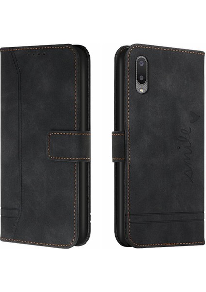 Samsung Galaxy A02 Flip Folio Cüzdan Manyetik Kapatma Pu Için Telefon Kılıfı (Yurt Dışından)