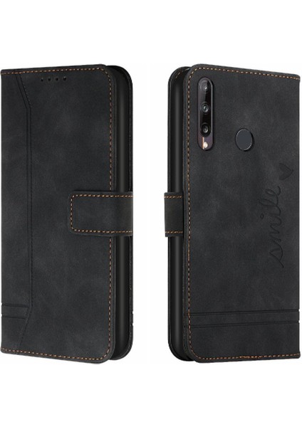 Telefon Kılıfı Için Huawei P40 Lite E Pu Deri Flip Folio Cüzdan El Kayışı (Yurt Dışından)