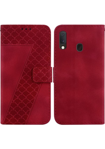 Samsung Galaxy A20E Kabartmalı Desen Flip Folio Kapak Kartı Için Telefon Kılıfı (Yurt Dışından)