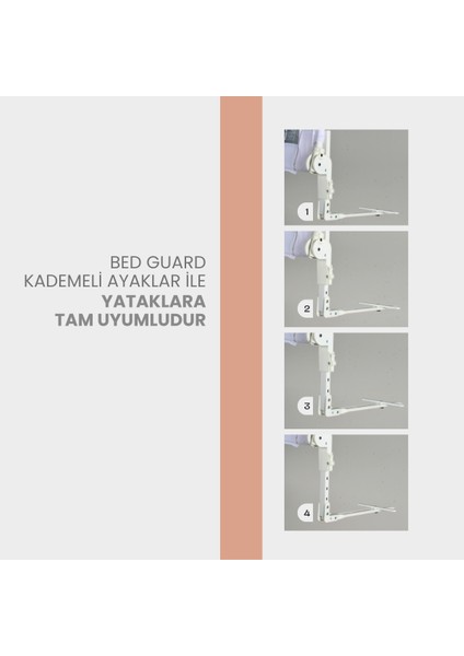 Bed Guard Asansörlü, Renkli Desenli Çocuk Yatak Bariyeri, Yatak Korkuluğu, Bebek Güvenlik Bariyeri 150X60-70 cm