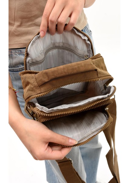 Unisex (Bay-Kadın) Ķüçük Boy Çapraz Askılı El Çantası (Evrak, Telefonluk , gündelik) Taba (Model: 571-7E) fırsatları