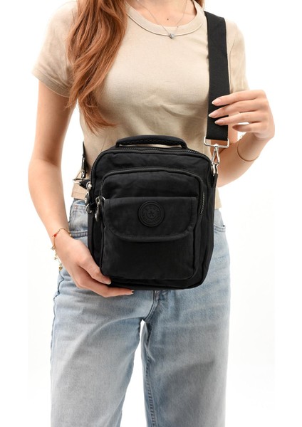 Unisex (Bay-Kadın) Ķüçük Boy Çapraz Askılı El Çantası (Evrak, Telefonluk , gündelik) Siyah (Model: 571-7E) fiyatları