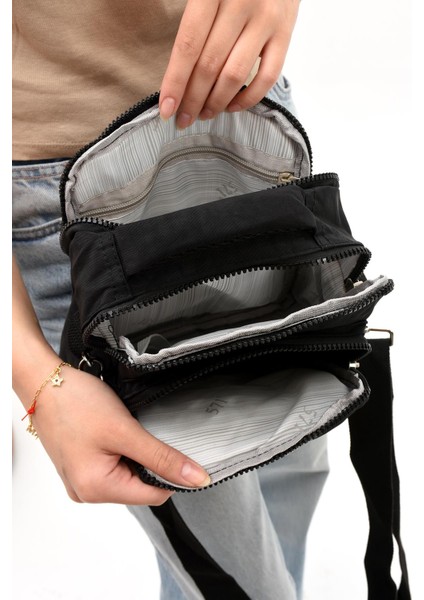 Unisex (Bay-Kadın) Ķüçük Boy Çapraz Askılı El Çantası (Evrak, Telefonluk , gündelik) Siyah (Model: 571-7E) fırsatları