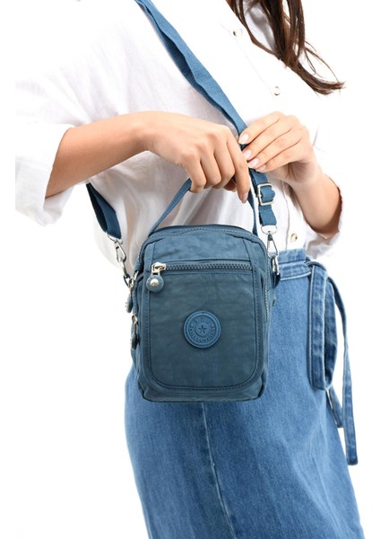 Çapraz Askılı Ultra Hafif Çok Cepli Unisex Çantası Mavi (Model: 571-6K)