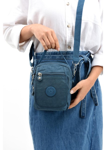 Çapraz Askılı Ultra Hafif Çok Cepli Unisex Çantası Mavi (Model: 571-6K)