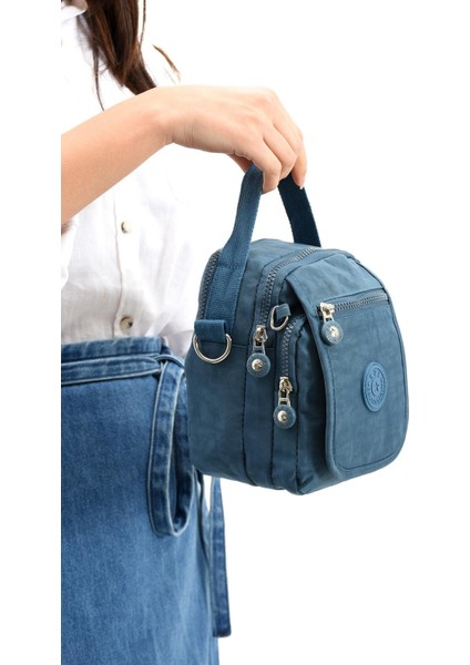 Çapraz Askılı Ultra Hafif Çok Cepli Unisex Çantası Mavi (Model: 571-6K)