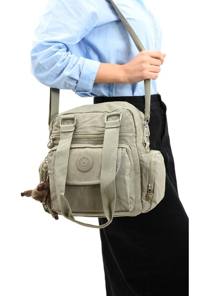 Ultra Hafif Su Geçirmez Çok Cepli Omuz Çantası Vizon (Model: 571-5E)