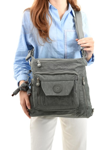 Ultra Hafif Hem Sırt Hem Omuz Kadın Çantası Gri (Model: 571-5B) fiyatları