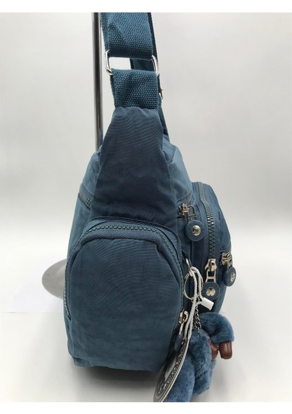 Çapraz Askılı Ultra Hafif Çok Cepli Omuz Çantası Mavi (Model: 571-6F)